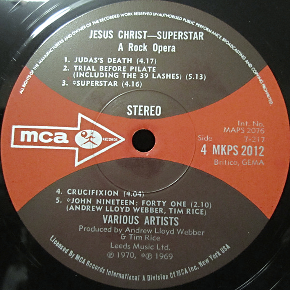 Jesus Christ Superstar (MCA UK) / 1970