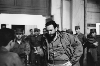 Cuba, Havana. President Fidel Castro in the Teatro Chaplin by Henri Cartier-Bresson (1963)