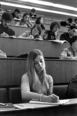 Moscow. MSU students writing a lecture by Henri Cartier-Bresson (1972)