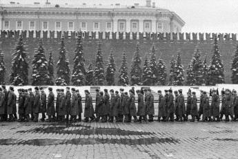 Moscow. Soldiers near Lenin's Mausoleum on Red Square by Henri Cartier-Bresson (1972)