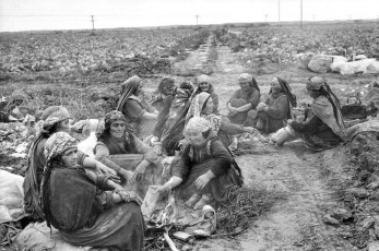 Turkmenistan, Ashgabat. Women relaxing in cabbage fields by Henri Cartier-Bresson (1972)