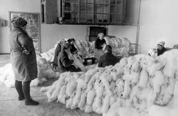 Irkutsk. Fur Atelier by Henri Cartier-Bresson (1972)