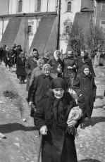 Pskov. Near the cathedral after the divine servic by Henri Cartier-Bresson (1973)