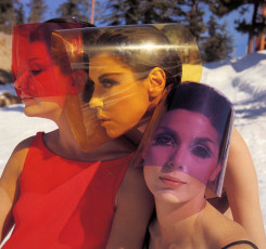 Peggy Moffitt (c), two unidentified models by William Claxton (1965)