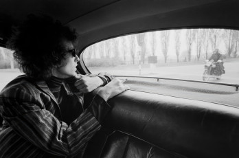 Bob Dylan, M1 Highway, England by Barry Feinstein (1966)