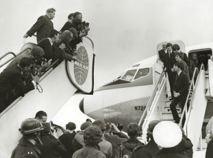 The Beatles Arrive in the US on Pan Am by Terry O’Neill (1964)