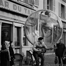 Simone d’Ailencourt (Bubble, Seine, Paris) by Melvin Sokolsky (1963)