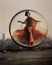 Simone d’Ailencourt (Over New York) by Melvin Sokolsky (1963)) color