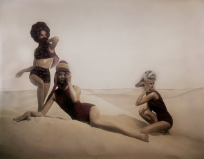 Iris Bianchi, Veruschka, Tilly Tizzani by Melvin Sokolsky (1962)