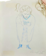 Untitled (watercolor, pencil, ink on paper) by Leonora Carrington (1963)