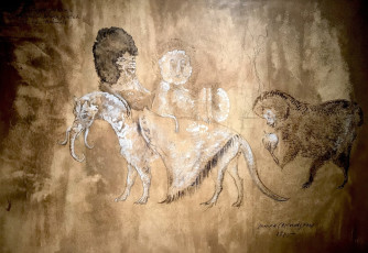 Oxrhynchus' (goache) by Leonora Carrington (1965)