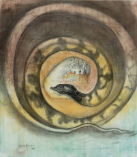 Serpent (gouache, pastel, ink, chalk) by Leonora Carrington (1969)