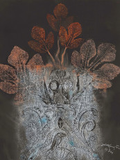 The rice mother (pastel, color monoprint) by Leonora Carrington (1974)
