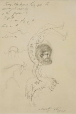 Untitled (pencil on paper) by Leonora Carrington (1978)