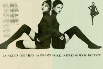 Pattie Boyd, Twiggy by Justin de Villeneuve / Vogue ITA (1969.07-08)