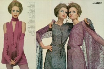 Pattie Boyd, Twiggy by Justin de Villeneuve / Vogue ITA (1969.07-08)