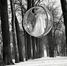 Simone d’Ailencourt (Bubble, Seine, Paris) by Melvin Sokolsky (1963)