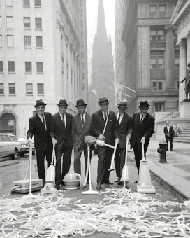 Clean New York Campaign, Wall Street by William Helburn (1960)