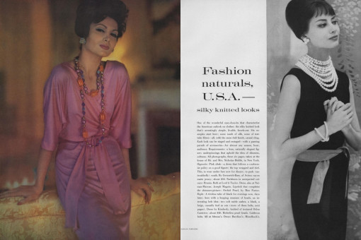 Isabella Albonico, Anna Carin Bjorck, Katherine Pastrie, unknown by Norman Parkinson / Vogue USA (1960.01/2)