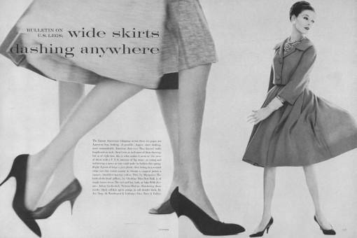 Anne St. Marie, Katherine Pastrie, Anna-Carin Bjorck, unknown by Jerry Schatzberg / Vogue USA (1960.02)
