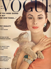 Wilhelmina Cooper by Karen Radkaii / Vogue USA (1962.01/2)