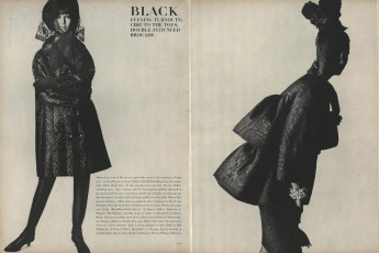 Benedetta Barzini by David Bailey, Irving Penn (Vogue USA 1964.08/2)
