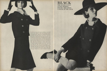 Benedetta Barzini by David Bailey, Irving Penn / Vogue USA (1964.08/2)