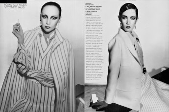 Marie Helvin, Moyra Swan by David Bailey / Vogue ITA (1976.03)