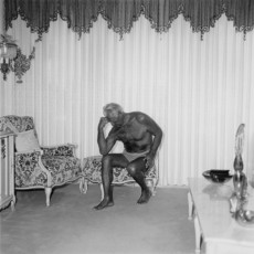 Bodybuilder Charles Atlas seated in his Palm Beach home by Diane Arbus (1969)