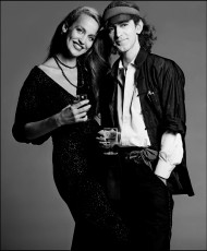 Jerry Hall, Ossie Clark (british fashion designer) by Clive Arrowsmith (1970)