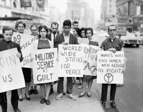 BAN THE BOMBERS protest march, New York by Richard Avedon (1963)