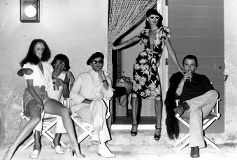 Grace Coddington, Helmut Newton, Manolo Blahnik, Anjelica Huston, David Bailey by David Bailey (1973)