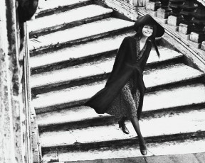 A Model Walking Down A Staircase by Henry Clarke (1971)