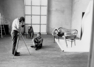 Rudi Gernreich (fashion designer), Peggy Moffitt, Jeanloup Sieff by William Claxton (1966)