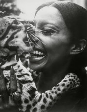 Donyale Luna (with Salvador Dali's pet ocelot) by Dan Grossi (1966)
