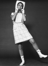 Model in a mini dress André Courrèges by F.C. Gundlach (1965)