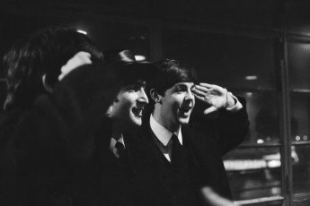 The Beatles salute, Le Bourget airport by Roger Kasparian (1965)