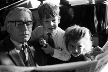 Laurence Olivier (actor) and two of his children Richard and Tamsin by Sandra Lousada (1966)