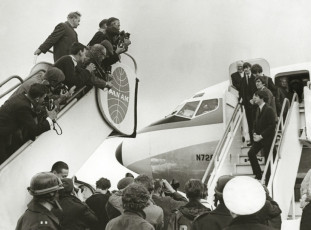The Beatles Arrive in the US on Pan Am by Terry ONeill (1964)