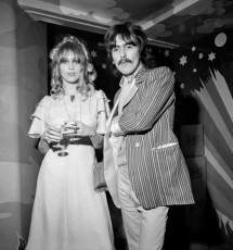 Pattie Boyd, George Harrison at the Apple boutique grand opening in Baker Street by Terry ONeill (1967)