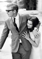 Michael Caine, Giovanna Ralli during the filming of DEADFALL by Terry O'Neill (1968)