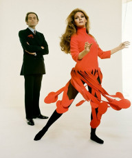 Raquel Welch with Pierre Cardin by Terry O'Neill (1975)