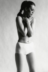 Model covering her breasts wears a Jantzen nylon by Gianni Penati (1966)