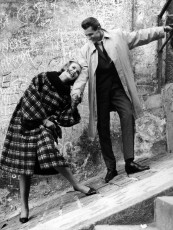 Model is wearing plaid wool coat by Rico Puhlmann (1962)
