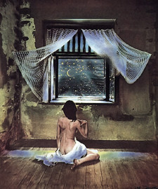 Zuzanka's Night Window by Jan Saudek (1978)
