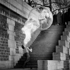 Simone d’Ailencourt (Bubble, Seine, Paris) by Melvin Sokolsky (1963)