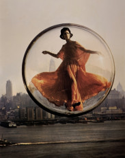 Simone d’Ailencourt (Over New York) by Melvin Sokolsky (1963)) color