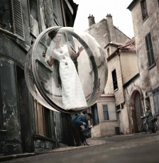 Simone d’Ailencourt (Bubble, Paris) by Melvin Sokolsky (1963) color