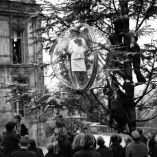 Simone dAilencourt (Bubble, School Yard Tree, Paris) by Melvin Sokolsky (1963)