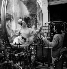 Simone d’Ailencourt (Bubble, Bird Cage Intrigue, Paris) by Melvin Sokolsky (1963)